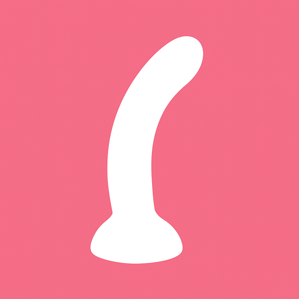 Dildo realista con testículos sobre fondo neutro