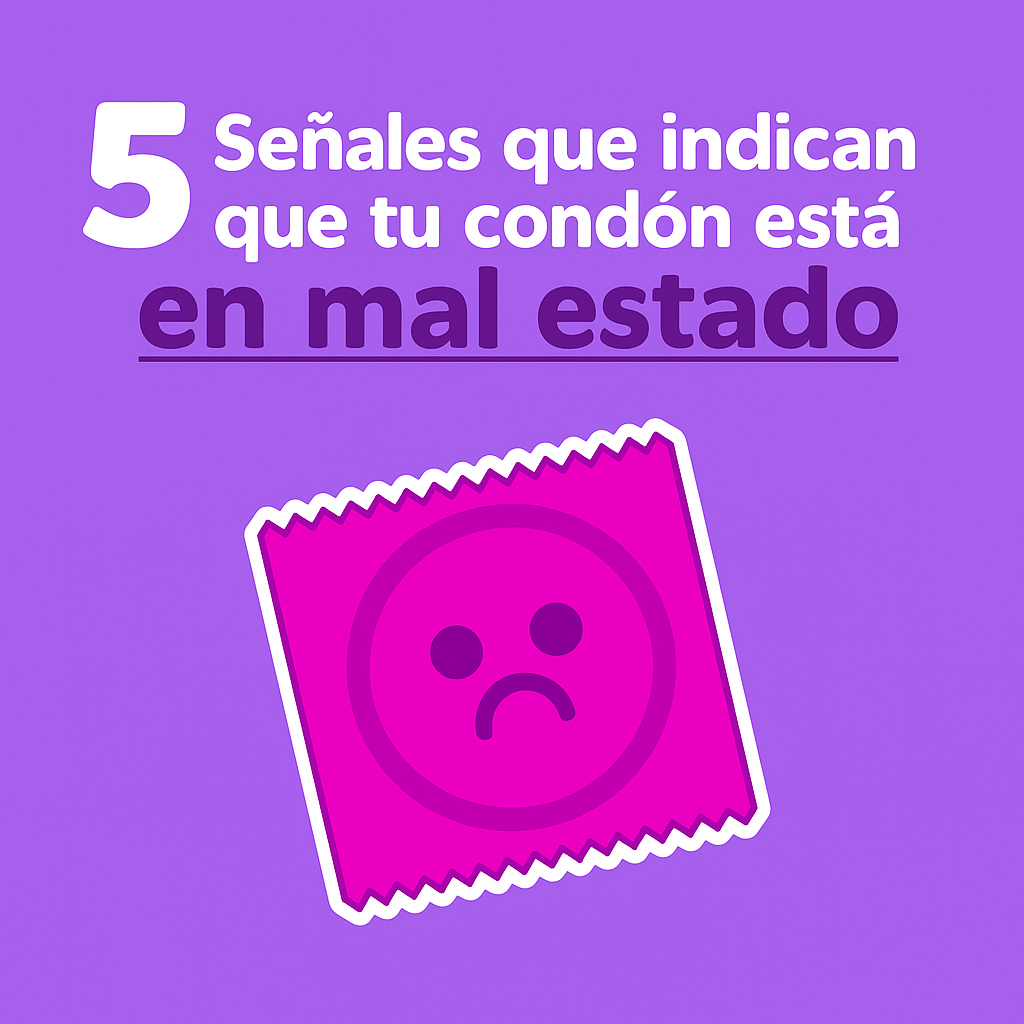 Ilustración de condón dañado en estilo simpático y colorido