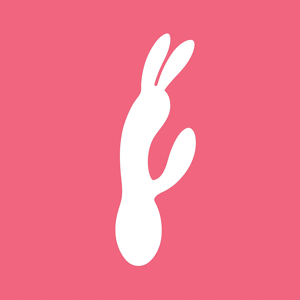 Vibrador blanco curvado para estimulación del punto G sobre fondo rosa