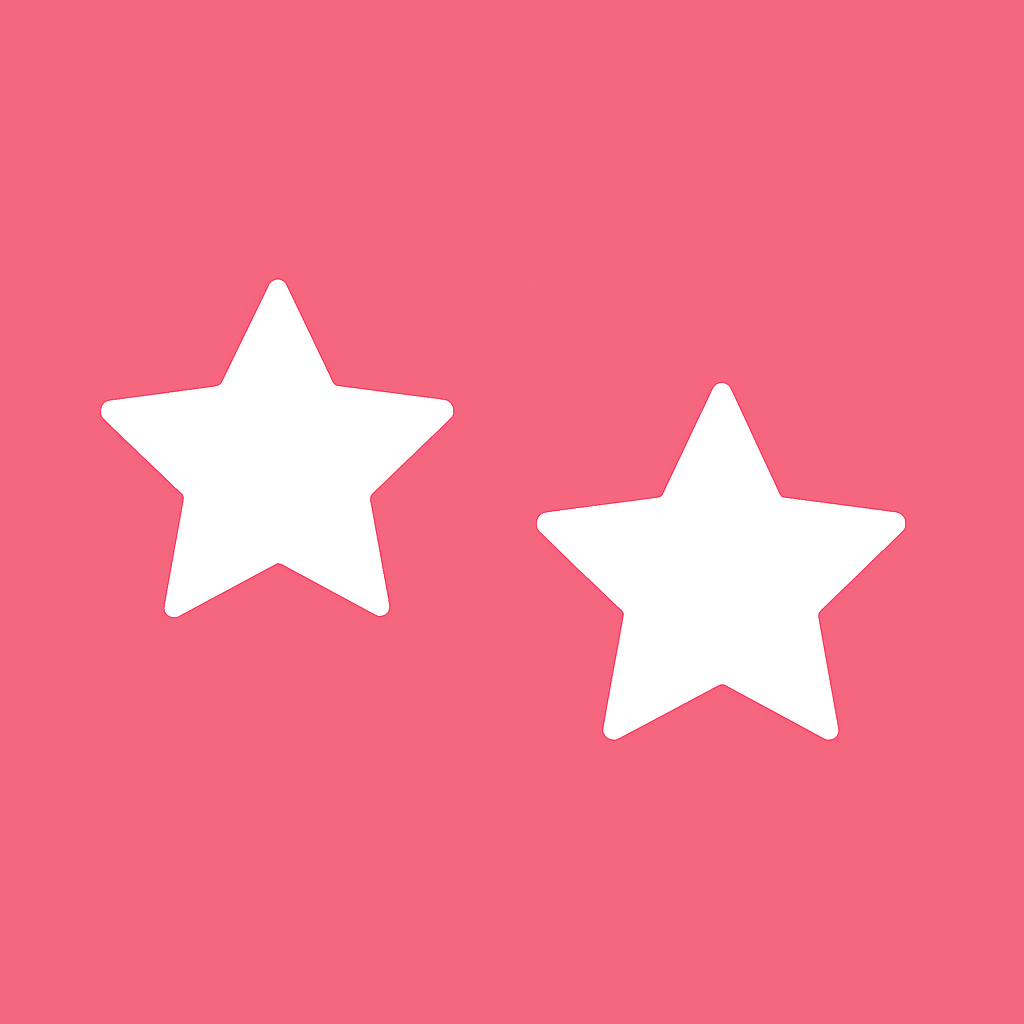 Par de pezoneras decorativas con forma de estrella sobre fondo rosa