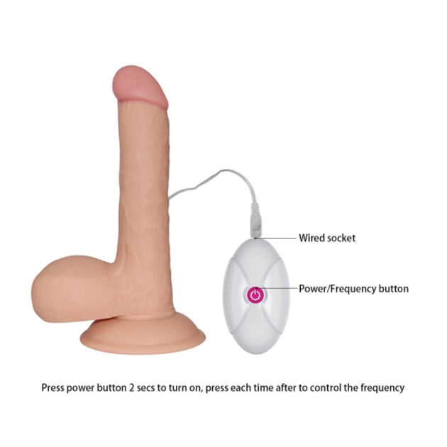 Dildo vibrador con control The Ultra Soft Dude 7.5