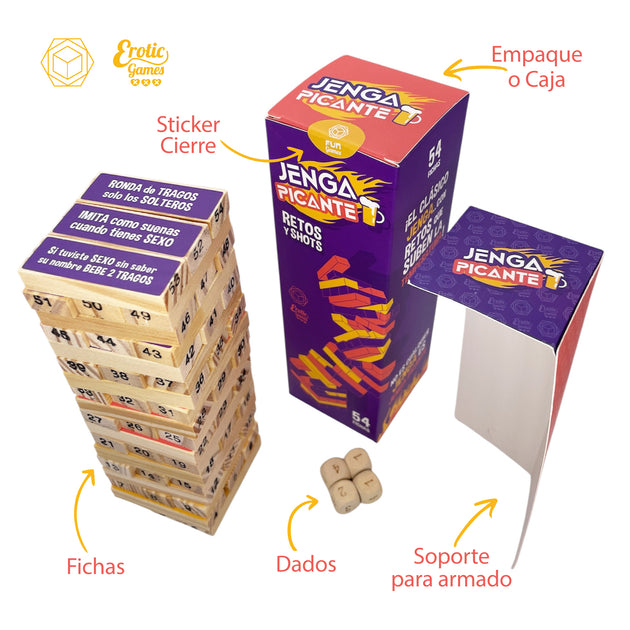 Juego Jenga erótico picante