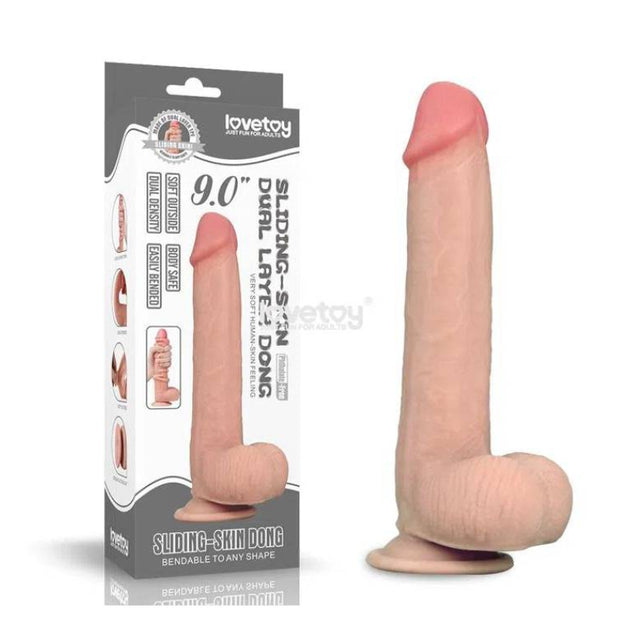 Dildo realista capa deslizante Lovetoy 23cm
